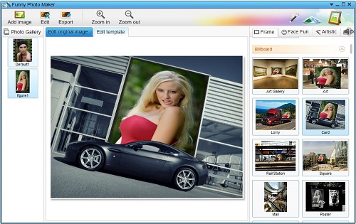 Freeware for editing photo frames, photo effects, funny photos and collages.