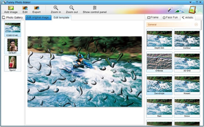 Find and add the water drops photo effect to your photo with Funny Photo Maker.